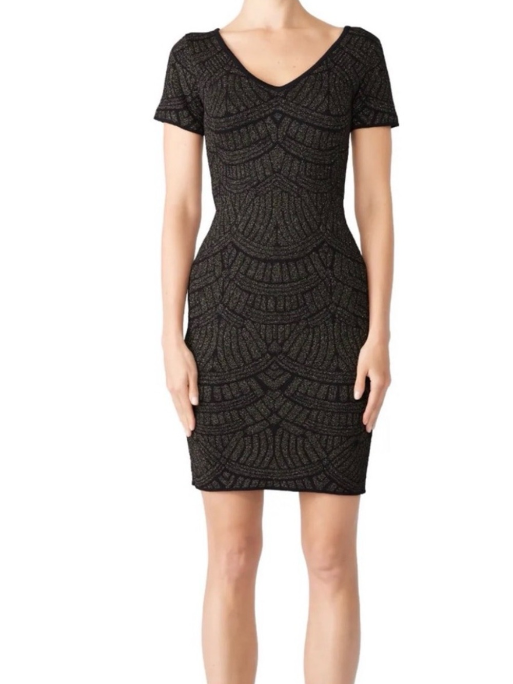 John+jenn gorgeous art deco stretchy body con dress sparkly